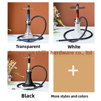 Chicha de luxe arabe transfrontalière en acier inoxydable dépoli, petite taille, ensemble complet Penta, avec tuyau simple