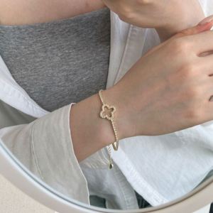 Dylam Top Jewelry 925 Sterling <b>Silver</b> Hypoallergenic Non Tarnish 5A Cubic Zirconia Four Leaf Clover <b>Charm</b> Tennis <b>Bracelet</b> - Product Image 3
