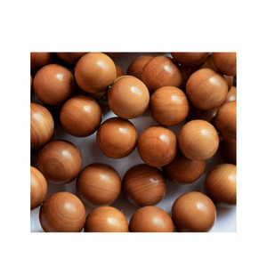 Cuentas de Madera de Sándalo Guru, Cuentas Japonesas, Rosario Mala, Premium, Ecológicas, Aroma Amaderado Dulce, Color Marrón Dorado Oscuro Natural, India del Sur - Product Image 1