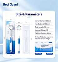 Emballage blister transparent recyclable personnalisé avec carte suspendue en papier pour miroir buccal dentaire, emballage pour outil d'hygiène buccale