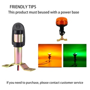 Lampe de sirène de balise d'urgence à LED portable voyant d'avertissement ambre rotatif avec base de montage de tuyau flexible-pour voitures et autres véhicules - Product Image 5