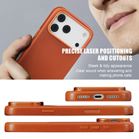Étui de protection en cuir véritable premium pour iPhone 17/17 Pro/17 Pro Max, avec support magnétique et béquille pour objectif, vente en gros, fabricant OEM