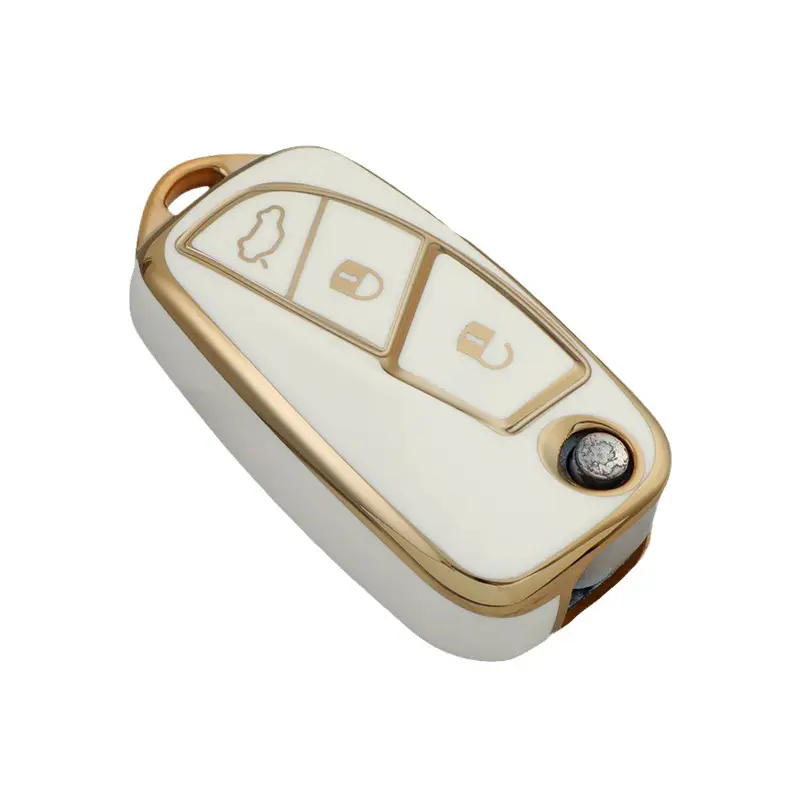 3 buttons TPU Shell Fob Holder Protector pour FIAT Doblo Grande Bravo 500 Ducato Minibus Panda Stilo Punto Car Key Case Cover