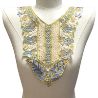 Collier brodé coloré, corsage perlé, faux col brodé, col ajouré, applique en dentelle soluble dans l'eau