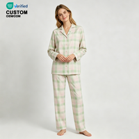 Ensemble de pyjama deux pièces élégant et respirant pour femme Beefey, avec logo frontal, en modal doux au toucher, manches longues et pantalon