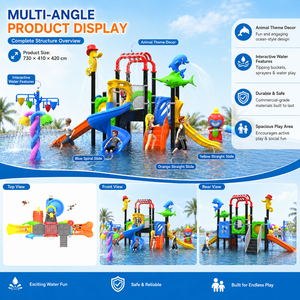 Équipement de jeux aquatiques pour enfants, <span class=keywords><strong>parc</strong></span> <span class=keywords><strong>aquatique</strong></span> extérieur <span class=keywords><strong>avec</strong></span> toboggan et jets d'eau pour les centres de villégiature et les hôtels - Product Image 3