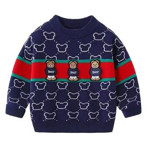 Sweatshirts pour enfants de style vintage d'automne, nouveau pull pour bébé, vêtements d'extérieur avec col rond, <span class=keywords><strong>sweat</strong></span> en polaire pour garçons - Product Image 3