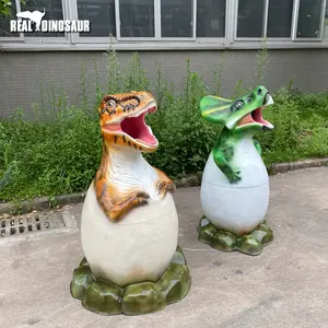 Dinosaur Park Fiberglass Dinosaur Trash bin