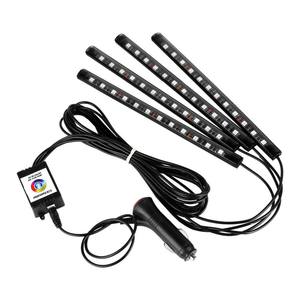 Kit d'éclairage de sol LED RGB pour voiture, étanche, contrôle USB, 12V, éclairage intérieur compatible avec l'application pour voitures - Product Image 1