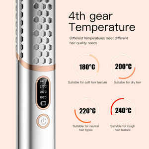 Wiederaufladbares Glätteisen 2-in-1 Rollentyp-C 4800mAh Kabelloses Mini-Haarglätter Tragbarer Schnurloser Lockenstab für Trockenes und Nasses Haar - Product Image 4