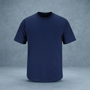 เสื้อยืดคอกลมแขนสั้นผู้ชาย สีน้ำเงิน ผ้าฝ้าย 100% 180gsm ทรงปกติ สีพื้น ลำลอง พิมพ์ลายสกรีน เป็นมิตรกับสิ่งแวดล้อม ระบายอากาศได้ดี - Product Image 2