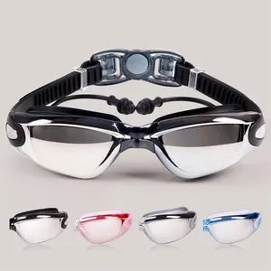 Gafas de buceo profesionales galvanoplastia hombres y mujeres gafas de tapón para los oídos todo en uno gafas de natación HD impermeables antivaho