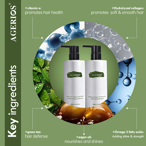 Set de Cuidado Capilar con Aceite de Argán <span class=keywords><strong>Natural</strong></span> al por Mayor: Champú, Acondicionador, Crema para Rizos, Sérum Hidratante y Aceite Capilar para Cabello Seco y Dañado - Product Image 3