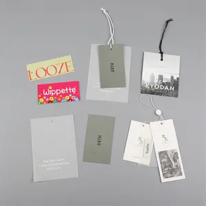 Wholesale Luxury Thick Paper Custom Garment Hang Rectangular Tags Customized Different Shapes Tag For Clothing