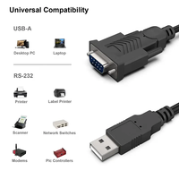 Cable adaptador serie USB 2,0 negro personalizado de 1m, conector USB RS232 DB9 de velocidad para portátiles, Puerto 10A/16A, corriente nominal para FPC
