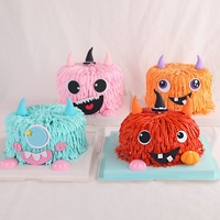 Vente en gros d'usine : Décorations de gâteaux 7 couleurs en mousse, thème Petit Diable Monstre, pour Halloween, la Saint-Valentin et Noël
