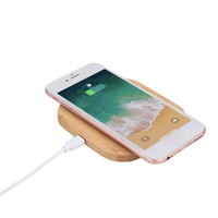 Chargeur USB en bambou sans fil écologique 15W à charge rapide Cadeaux promotionnels durables avec diverses formes et logo imprimable