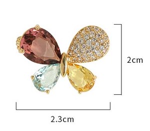 Coloré papillon broche femmes <span class=keywords><strong>col</strong></span> broche diamant strass broche broche Cardigan manteau Corsage vêtements accessoires - Product Image 6