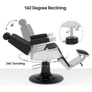 Fauteuil de <span class=keywords><strong>barbier</strong></span> <span class=keywords><strong>Belmont</strong></span>, fauteuil de coiffure inclinable en cuir avec fonction de massage pour salon ou meubles de maison/hôtel - Product Image 3