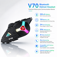 Casque de moto 6.0 avec interphone bidirectionnel pour 2 personnes, éclairage RGB, connexion tierce partie, IP56, 15H d'autonomie
