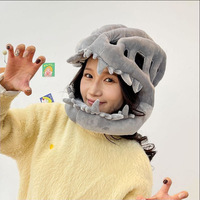 Cadeau de monstre d'Halloween, taille réelle, peluche en coton PP super douce, squelette de dinosaure en os, poupées en peluche, masque, accessoires de tête