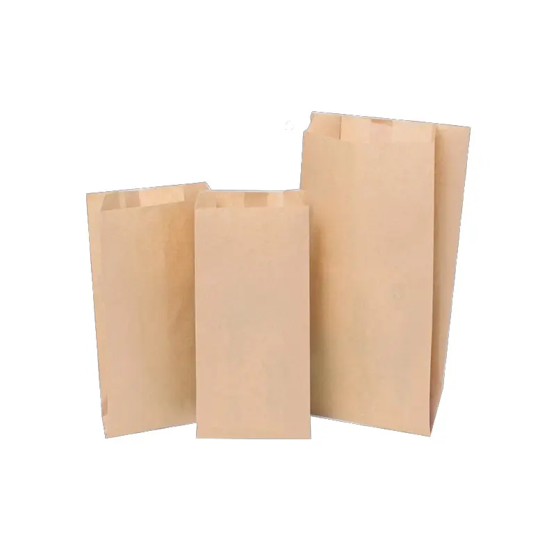 Bolsas de papel kraft marrón para llevar impresas biodegradables personalizadas con su propio logotipo para comida rápida