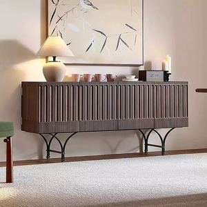Meuble TV de salon OEM moderne et personnalisé en acier inoxydable robuste avec panneau en bois, meuble de rangement pour chaussures et console - Product Image 5