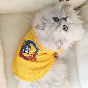 Gilet pour animaux de compagnie Tom et Jerry, jaune, en polyester, universel, pour chat et chien, à porter au printemps et en automne - Product Image 1