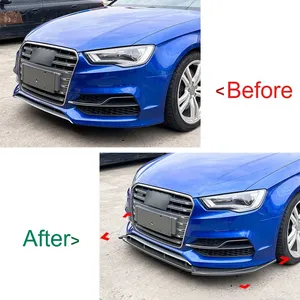 StarNav Pour A3 S-Line S3 8V Pré-lifting 2013-2016 Spoiler de pare-chocs avant, lèvre inférieure, protection de lame, kit carrosserie modifié - Product Image 4