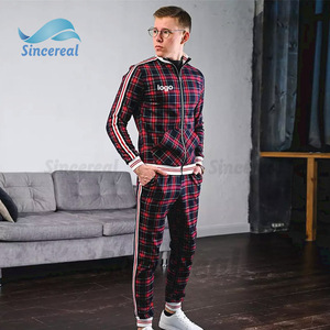 Ropa Deportiva Personalizada Para <span class=keywords><strong>Hombre</strong></span>, Chándal de <span class=keywords><strong>Gimnasio</strong></span> para <span class=keywords><strong>Hombre</strong></span>, Conjunto Informal de Dos Piezas a Cuadros, <span class=keywords><strong>Moda</strong></span> de Primavera y Otoño - Product Image 5