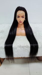 Letsfly 40in Promotion 200.3$ Long Long Hair 13X4 Frontal Virgin Hair <b>Wigs</b> Natural Black&1BT4 Smooth Straight Hair Brazilian 9A - Product Image 3