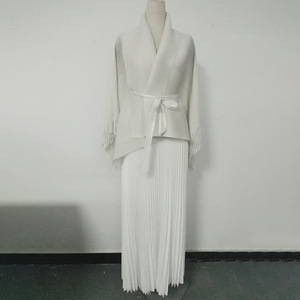 Women's 2025 Spring New Fashion Temperament Sequin Printed <strong>Top</strong> Pleated Suit - Product Image 6