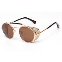 Lunettes de soleil classiques GWTNN pour hommes et femmes, style steampunk, verres noirs transparents, monture en métal, anti-reflets, attribut optique