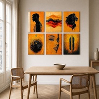 Toile tendue tendance avec portraits d'animaux sauvages afro-américains pour appartement de jeunesse, résidence, achat en gros, art mural d'accentuation