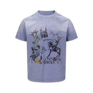 Camiseta de Algodón Grueso con Estampado de Caballero Medieval y Cuento de Hadas, Estilo Urbano, para Hombre y Mujer, Nueva Colección 2026 - Product Image 1