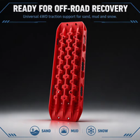 TCAL TT-05 Rouge – Barres de toit robustes, porte-charge latéral, planches de récupération, patins de traction en PP haute résistance pour pneus, pour l'extérieur et le 4x4