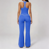 Ensemble de yoga respirant extensible dans quatre directions pour femmes grandes tailles GH, coupe ajustée, sans manches, avec logo frontal, pour entraînement, course et gym, ensemble 2 pièces