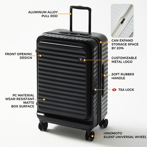 Maleta de Gran Capacidad de 20/24/28 Pulgadas con Ruedas Universales, Apertura <span class=keywords><strong>Frontal</strong></span>, Candado TSA, Expansible <span class=keywords><strong>y</strong></span> <span class=keywords><strong>Retráctil</strong></span> - Product Image 3