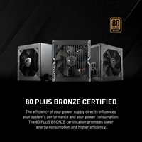 Alimentation électrique MSI MAG A650BN non modulaire compacte 650W, 80+ Bronze, ventilateur silencieux, conception PFC active, en stock