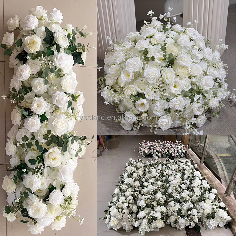 L-FRS Customized all kinds wedding decor flowers silk artificial floral row fake flowers ball faux flower runner