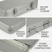 Caja de Almacenamiento de Metal Personalizada con Logotipo, Caja Rectangular Portátil con Tapa Abatible para Billetes, Cosméticos y Artículos de Oficina