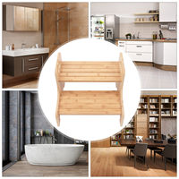 Repose-pieds en bambou personnalisé à 2 niveaux, style nouveau, durable, chaise en bois, marchepied pour enfant, marchepied multifonctionnel pour l'extérieur, aide de cuisine