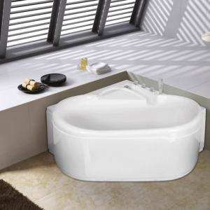 Baignoire d'angle compacte en acrylique <span class=keywords><strong>avec</strong></span> jets <span class=keywords><strong>de</strong></span> massage et d'hydrothérapie, combinaison <span class=keywords><strong>douche</strong></span> et baignoire pour adultes – Offre spéciale - Product Image 1