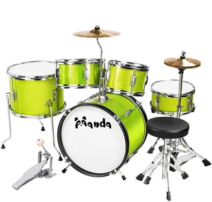 Conjunto de tambor para iniciantes, conjunto de tambor para iniciantes 16 polegadas, conjunto de 5 peças com thrones ajustáveis/cimbal/pedal/baquetas