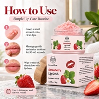 Gommage Lèvres au Sucre de Fraise Fermentée Exfoliant Lissant Hydratant Soin des Lèvres Sèches et Gercées Adoucissant Polissant