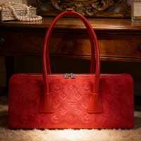Bolso Boston de Moda para Mujer, Bolso de Mano con Asa Superior, Bolso de Hombro Cilíndrico para Dama, Elegante Bolso de Noche