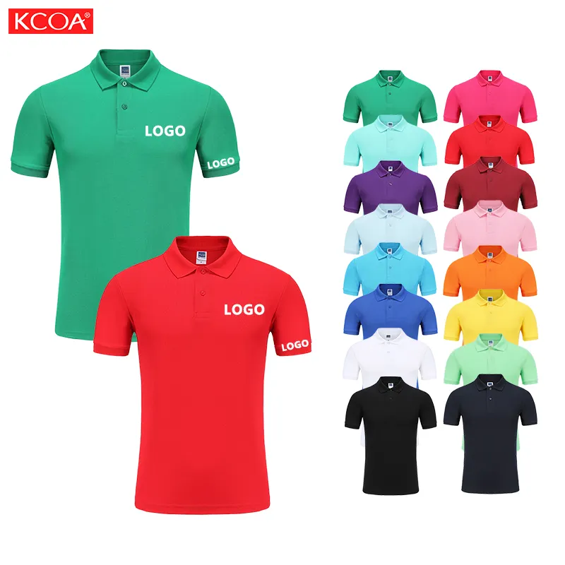 Hochwertige einfarbige Golf-Polo-T-Shirts individuelle Polo-Shirts Stickerei Logo Polyester Baumwolle Polo-Shirts