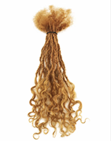 Grosir Pabrik 100% Rambut Asli Manusia Inter Curly Locs Buatan Tangan Ekstensi Dreadlock Permanen Ujung Keriting Warna Ukuran Sesuai Pesanan