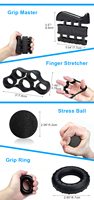 Kit de entrenamiento de fuerza de agarre de mano, juego de cinco dedos, anillo de silicona, 5 paquetes