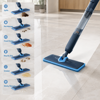 Serpillère pulvérisatrice silencieuse sans fil pour la maison et les bébés, avec réservoir d'eau propre et réservoir d'eau sale, serpillère à profil bas de 7 cm pour les coins des animaux domestiques